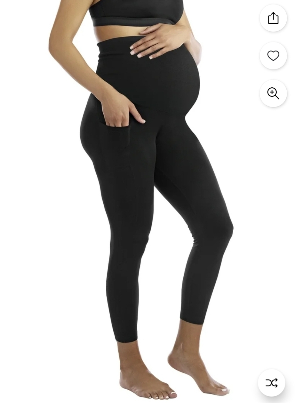 Time Tru Maternity Active Leggings Plus Size XXL 20 Black Moisture Wicking New